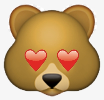 Emoji Teddybear Teddylove Heart Bear - Bear With Heart Eyes Emoji, HD Png Download, Free Download
