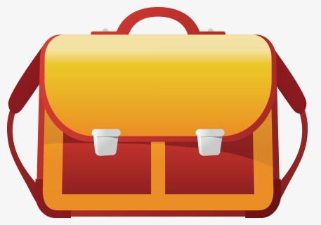Png Free Stock Briefcase Clipart Orange - School Bag Cartoon Png, Transparent Png, Free Download