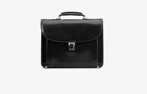 Classic Medium Briefcase Black Leather - Briefcase, HD Png Download, Free Download