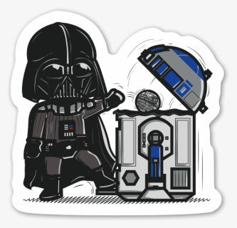Robotic Trashcan Sticker - Star Wars Darth Vader Dibujo, HD Png Download, Free Download