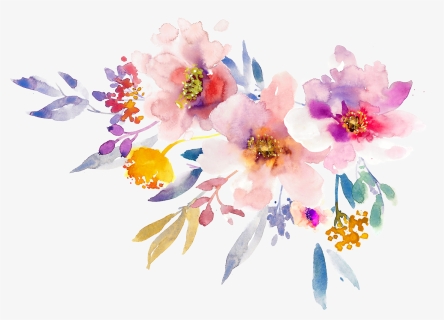 Flower Creative Gouache Design Floral Flowers Painting - Spring Watercolor Flowers Png, Transparent Png, Free Download