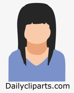 Black Hair Front Short Side Long Avatar, HD Png Download, Free Download