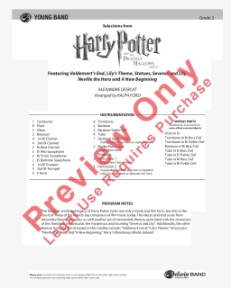 Alfred Publishing Belwin Division - Harry Potter And The Deathly, HD Png Download, Free Download