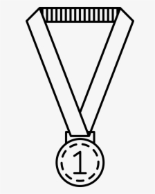 Medal Hanging Of A Ribbon - Clip Art Medal Black And White, HD Png Download, Free Download