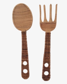 Big Wooden Spoon And Fork - Rattan Spoon, HD Png Download, Free Download
