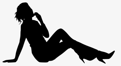 Girl Sitting Silhouette Png, Transparent Png, Free Download