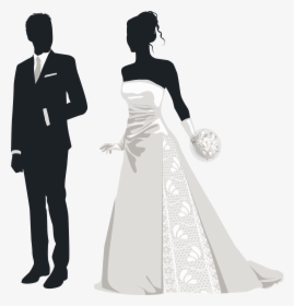 Bride And Groom Silhouettes Png Clip Art - Bride And Groom Png, Transparent Png, Free Download