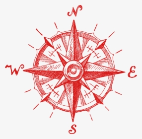 Transparent North Pole Clipart - Compass Rose Drawing, HD Png Download, Free Download