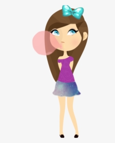 Gummy Doll Png Png Images - Brown Hair Girl Cartoon Png, Transparent Png, Free Download