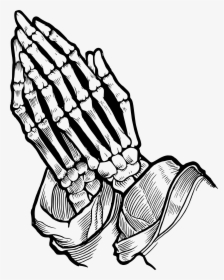 Praying Hands Prayer Bone Skull Drawing - Skeleton Praying Hands Vector, HD Png Download, Free Download