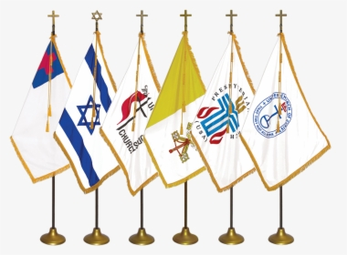 Indoor Religious Flag Sets - Christian Flag Israel Flag, HD Png Download, Free Download