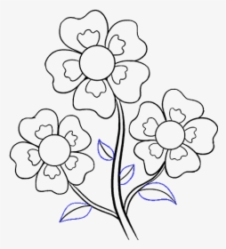How To Draw Cartoon Flowers - Drawing Of Flowers Easy, HD Png Download, Free Download