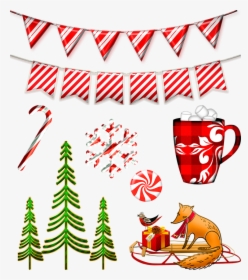 Candy Cane Bunting, Christmas Trees, Christmas Banner - Christmas Day, HD Png Download, Free Download