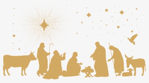 Nativity Of Jesus Nativity Scene Biblical Magi Las - Christmas Nativity Black And White, HD Png Download, Free Download