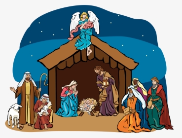 Nativity Design,clip Art,christmas Eve,christmas Decoration - Jesus In The Manger Cartoon, HD Png Download, Free Download