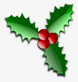 Holly Leaf Decorations For Christmas Clipart Leaves, HD Png Download ...