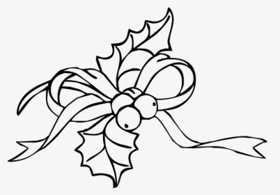 Christmas Holly Black And White Clipart, HD Png Download, Free Download
