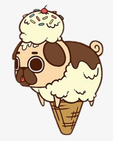 Transparent Pug Clipart - Pug Ice Cream Drawing, HD Png Download, Free Download