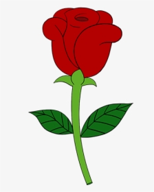Rose Cartoon Drawing How To Draw A Flowers Bouquet - Simple Red Rose Cartoon, HD Png Download, Free Download