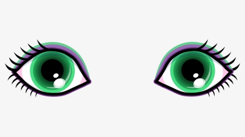 Green Eyes Clipart - Cartoon Girl Brown Eyes, HD Png Download, Free Download