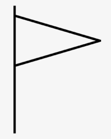 White Rectangle With Black Outline - White Triangle Flag Png, Transparent Png, Free Download