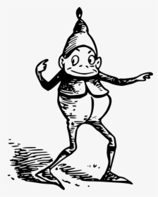 Gnome, Dwarf, Cartoon, Funny, Elf, Cute, Face - Dwarf Cartoon Black And White, HD Png Download, Free Download