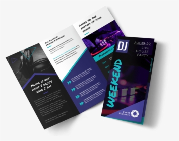 Dj Weekend Tri-fold Brochure Template Preview - Brochure Templates, HD Png Download, Free Download