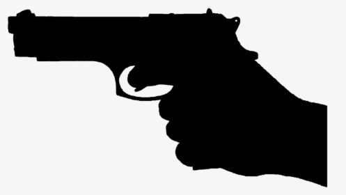 Pistol Handgun Weapon - Hand With Gun Silhouette, HD Png Download, Free Download