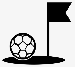 Foot Field Soccer Flag Border Game - Escudo Con Balon, HD Png Download, Free Download