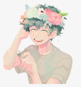 Paint,fictional Character,crown,clip - Deku With Flower Crown, HD Png Download, Free Download