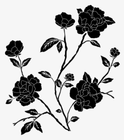 Vintage Flower Clipart Black And White - Black And White Png Flower, Transparent Png, Free Download