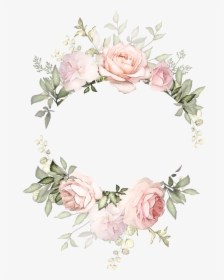 Flower Wreath Illustration Design Invitation Floral - Watercolor Flower Frame Png, Transparent Png, Free Download