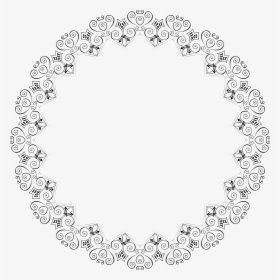 Vintage Floral Flourish Abstract 2 Clip Arts - Flower Circle Frame Black, HD Png Download, Free Download