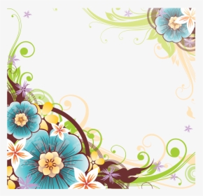 Цветы И Чернильница - Flower Borders Design Png, Transparent Png, Free Download