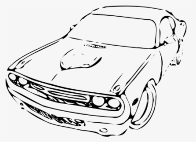 Muscle Car Sketch - Car Sketch Png, Transparent Png, Free Download