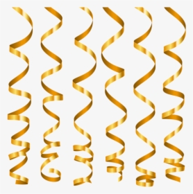 #gold #curly #ribbons #clipart #transparentbackground - Christmas Gold Ribbons Png, Png Download, Free Download
