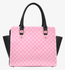 Pastel Pink And White Diagonal Grid Classic Shoulder - Handbag, HD Png Download, Free Download