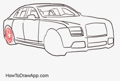Rolls Royce Drawing In Easy Steps - Executive Car, HD Png Download, Free Download