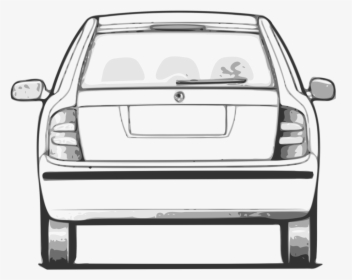 Car From Behind Drawing, HD Png Download, Free Download