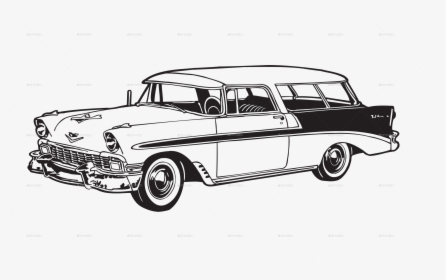 Collection Of Free Drawing Cars Antique Car Download - Drawing Of Vintage Car, HD Png Download, Free Download