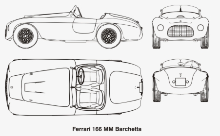 Ferrari 166 Mm Barchetta, Year 1948 Clip Arts - Ferrari Vector Drawing, HD Png Download, Free Download