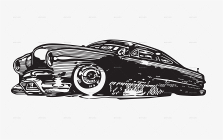 Png Free Library Retro Drawing Seasonal - Classic Car, Transparent Png, Free Download