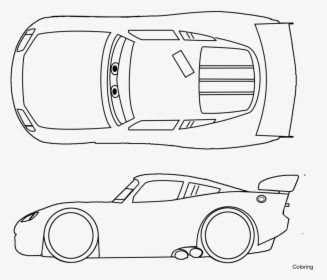 Car Side Drawing At Getdrawings - Lightning Mcqueen To Draw, HD Png Download, Free Download