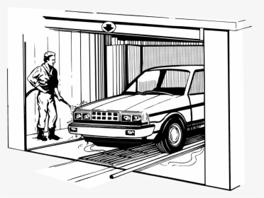 Guy Clipart Car Wash - Car Wash Sketch, HD Png Download, Free Download