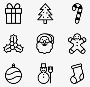 Christmas Icons Black And White, HD Png Download, Free Download