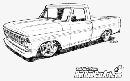 Hot Rod Ford Pickup Car Art Transparent Png - 1969 Ford F150 Clip Art, Png Download, Free Download