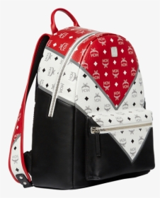 Red Black And White Mcm Backpack, HD Png Download, Free Download