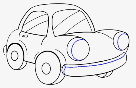 How To Draw Cartoon Car - Drawing Cartoon Toy Car, HD Png Download, Free Download