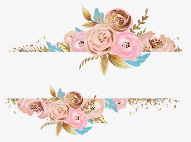Flower Lace Gold Column Watercolor Paper Painting Clipart - Watercolor Flowers Rose Gold Png, Transparent Png, Free Download