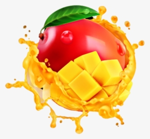 Scmango Mango Fruit Splash Yellow Food Ftestickers, HD Png Download, Free Download